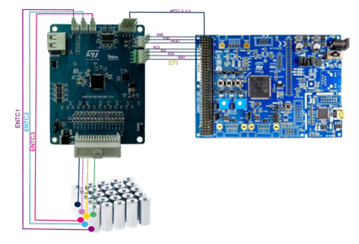 Schéma de principe - STMicroelectronics Carte d'évaluation AEK-POW-BMSNOTX BMS